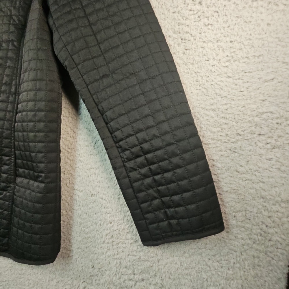 Lands End Jacket Womens S Black Quilted Hooded Full Zip Pockets Mock Neck - Picture 6 of 16